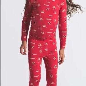 Skims kids sleep set CRANBERRY VINTAGE DEER PRINT Size 3T